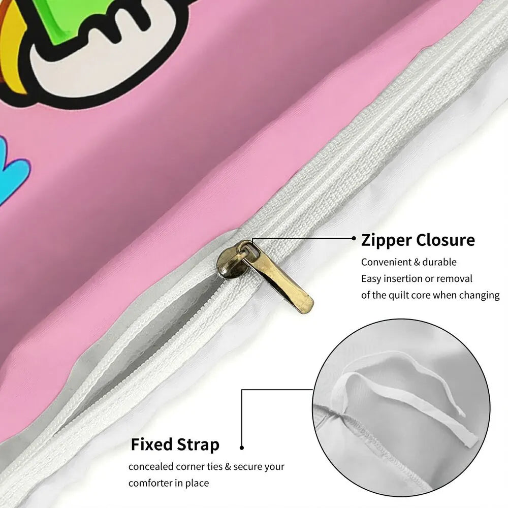 K-POP Demon Hunters HUNTRIX Chibi Girl Group Anime Bedding Set