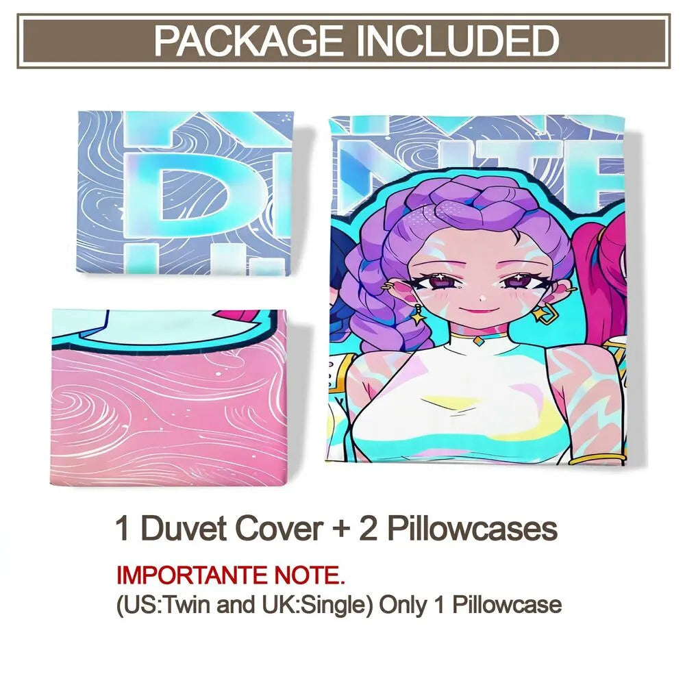 K-POP Demon Hunters HUNTR/X Anime-Style Bedding Set