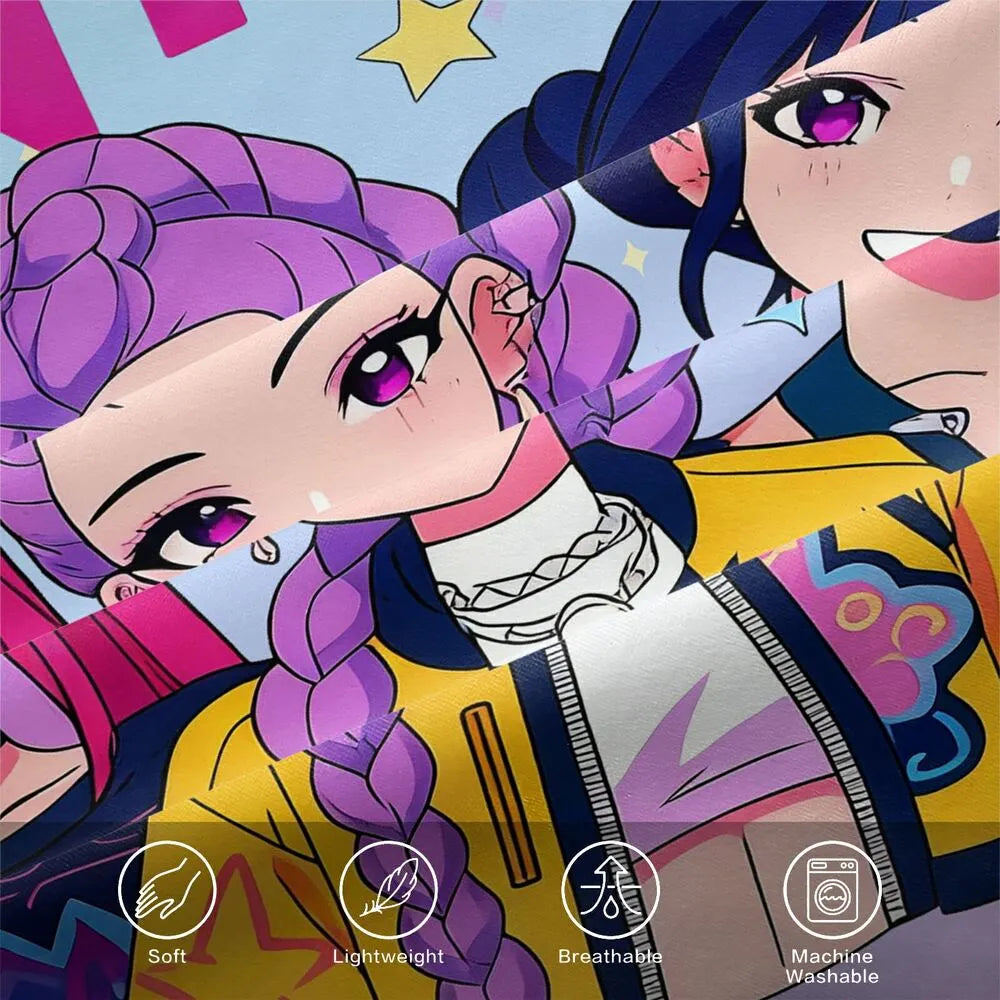 K-POP Demon Hunters HUNTR/X Girl Group Anime Bedding Set