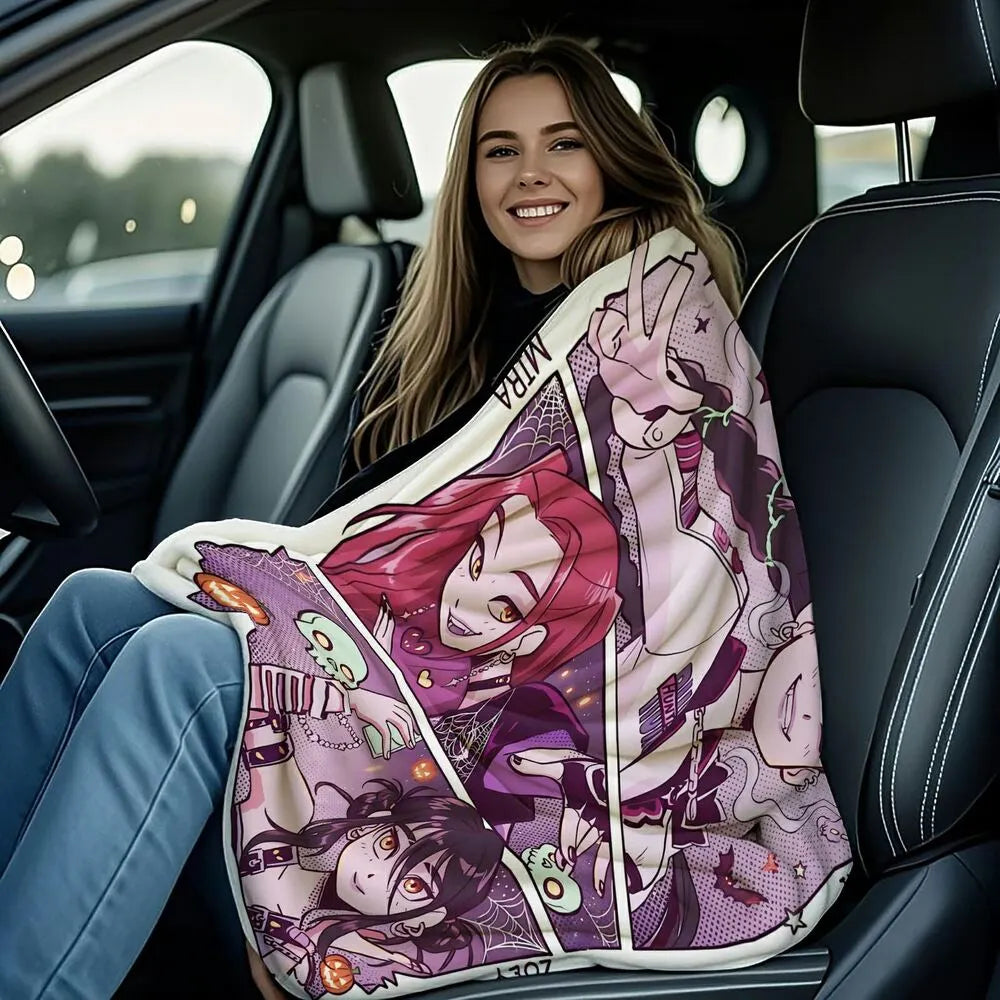 K-POP Demon Hunters Halloween Anime Characters Multipurpose Throw Blanket