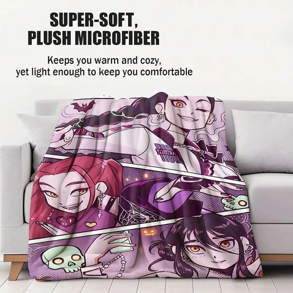 K-POP Demon Hunters Halloween Anime Characters Multipurpose Throw Blanket