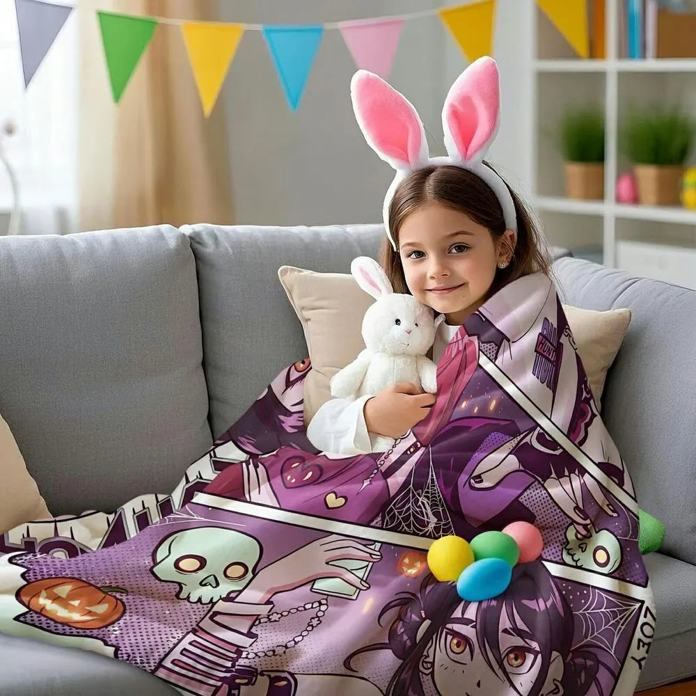 K-POP Demon Hunters Halloween Anime Characters Multipurpose Throw Blanket