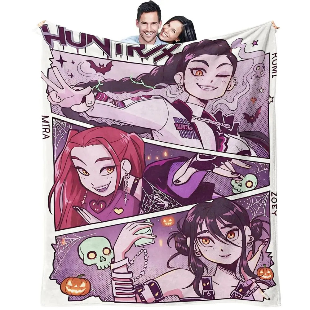 K-POP Demon Hunters Halloween Cartoon Art Multipurpose Throw Blanket