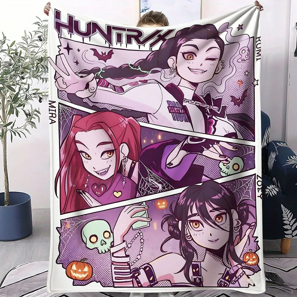 K-POP Demon Hunters Halloween Cartoon Art Multipurpose Throw Blanket