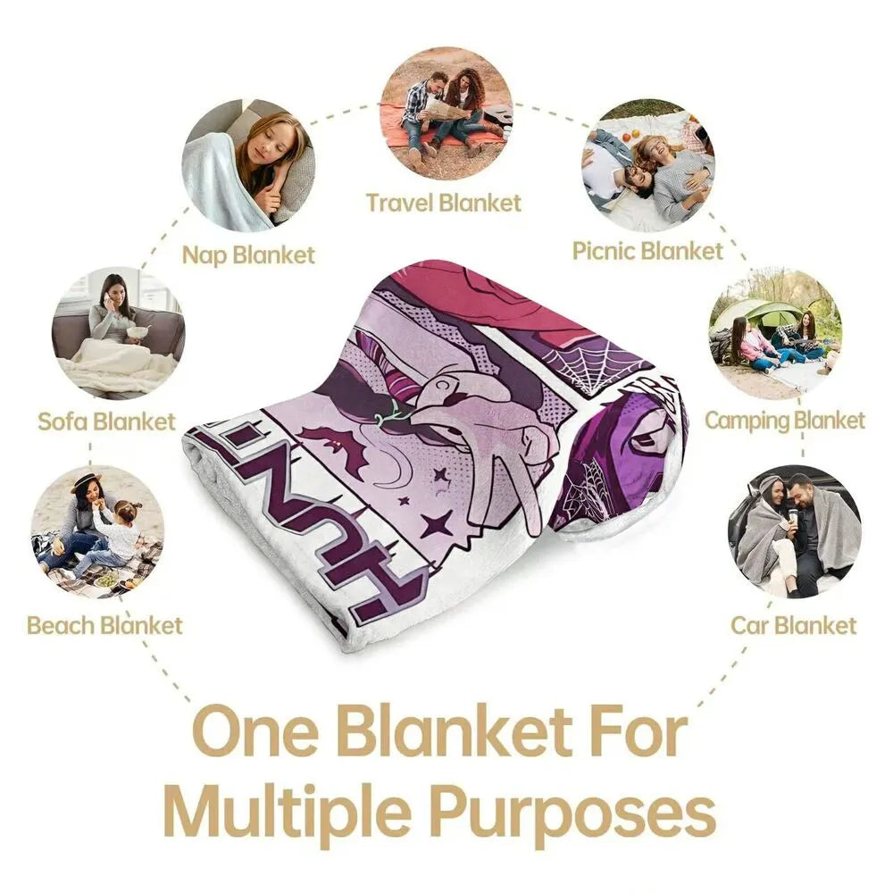 K-POP Demon Hunters Halloween Cartoon Art Multipurpose Throw Blanket