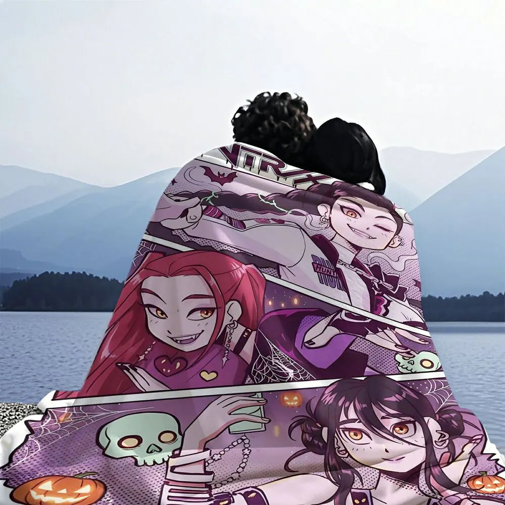 K-POP Demon Hunters Halloween Cartoon Art Multipurpose Throw Blanket