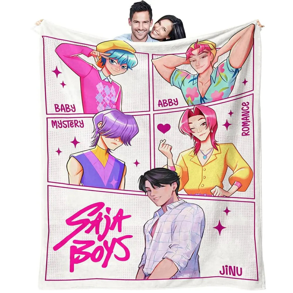 K-POP Demon Hunters Inspired SAJA Boys Anime Characters Multipurpose Throw Blanket