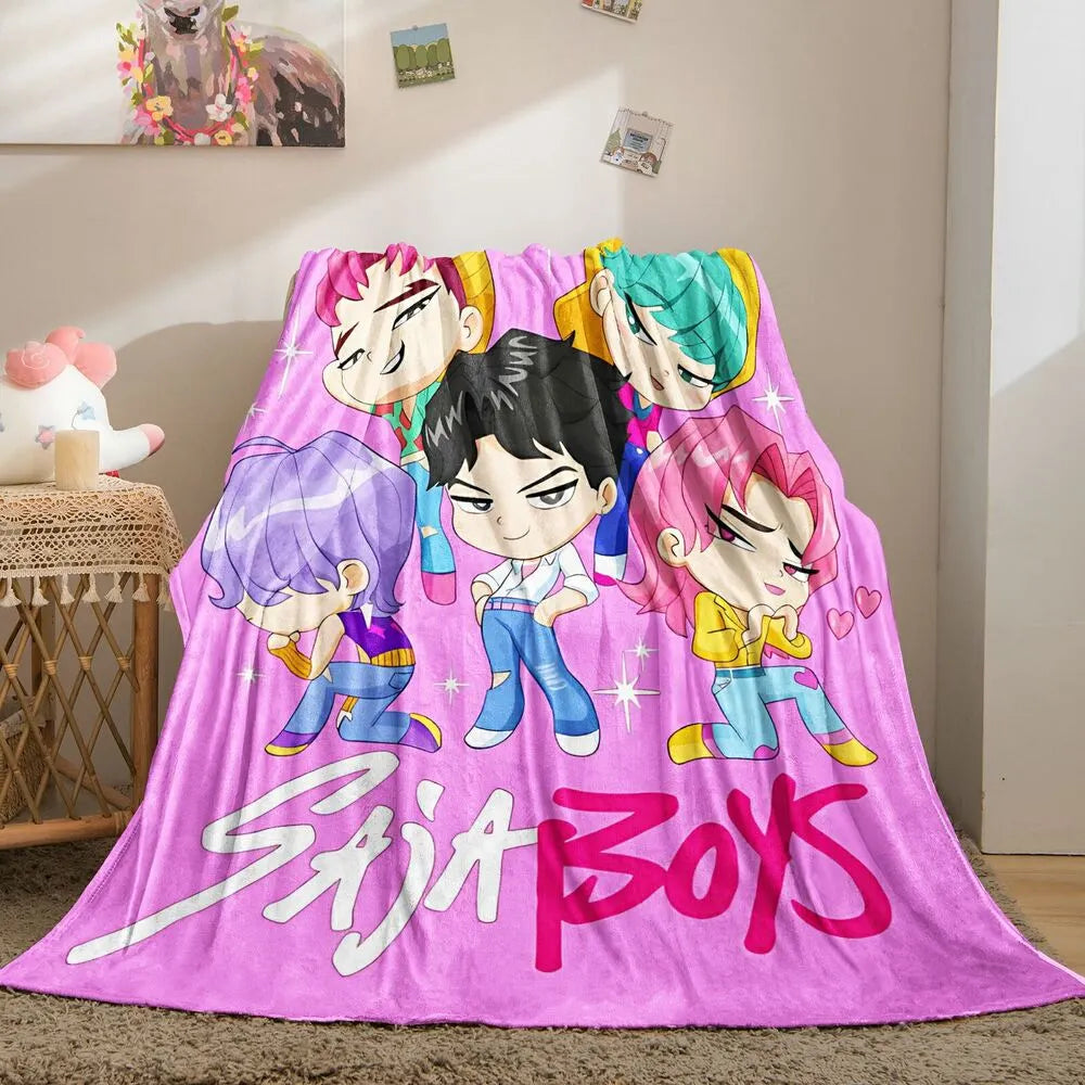 K-POP Demon Hunters Inspired SAJA Boys Anime Characters Multipurpose Throw Blanket