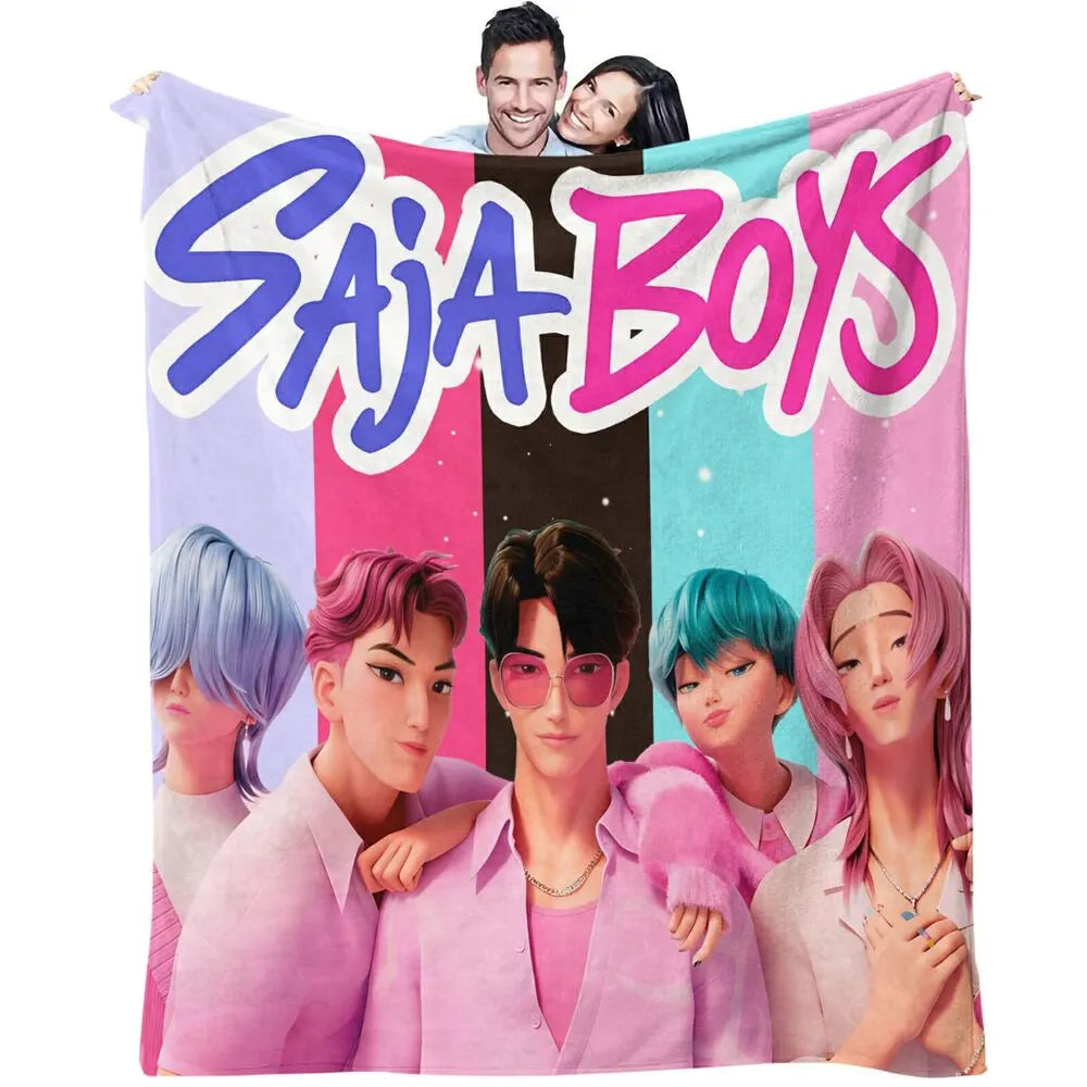 K-POP Demon Hunters Inspired SAJA Boys Anime Characters Multipurpose Throw Blanket