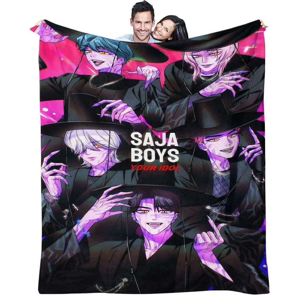 K-POP Demon Hunters Inspired SAJA Boys Anime Characters Multipurpose Throw Blanket