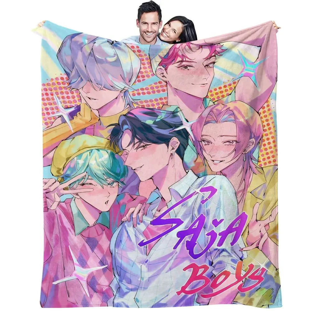 K-POP Demon Hunters Inspired SAJA Boys Anime Characters Multipurpose Throw Blanket