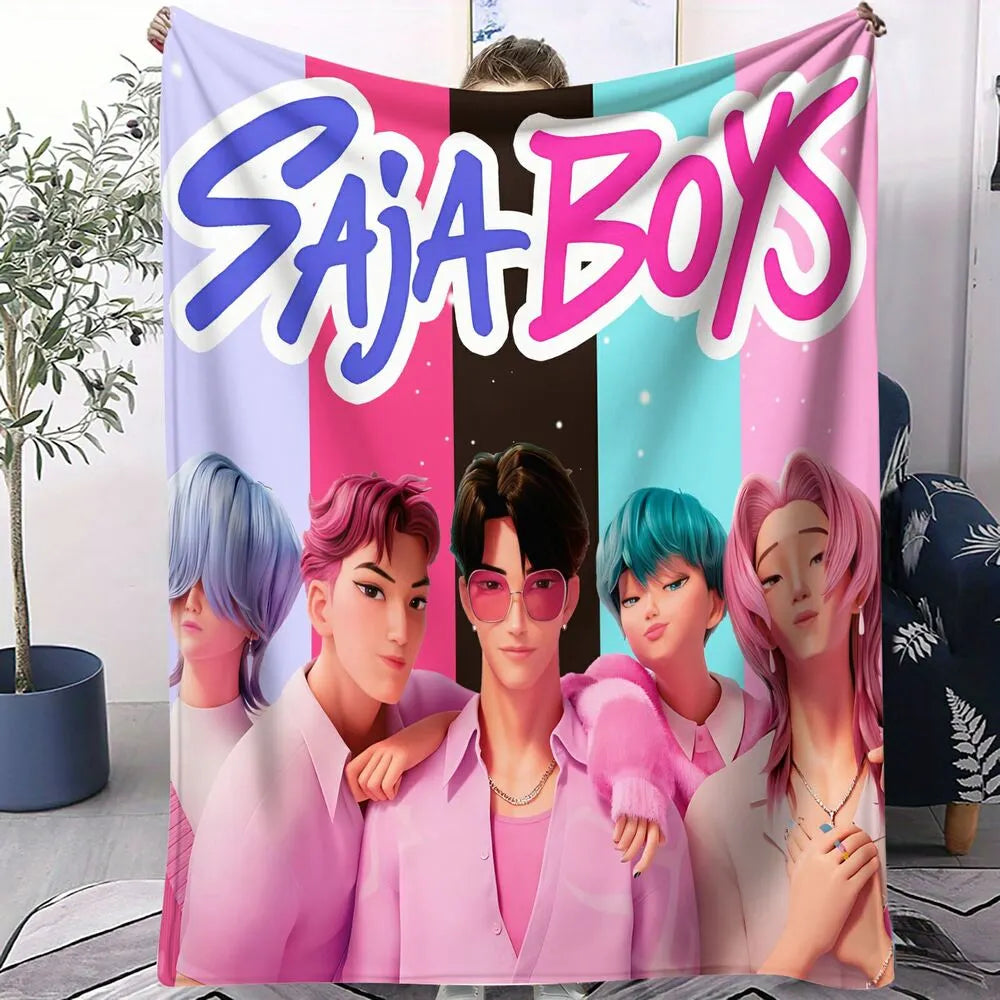 K-POP Demon Hunters Inspired SAJA Boys Anime Characters Multipurpose Throw Blanket