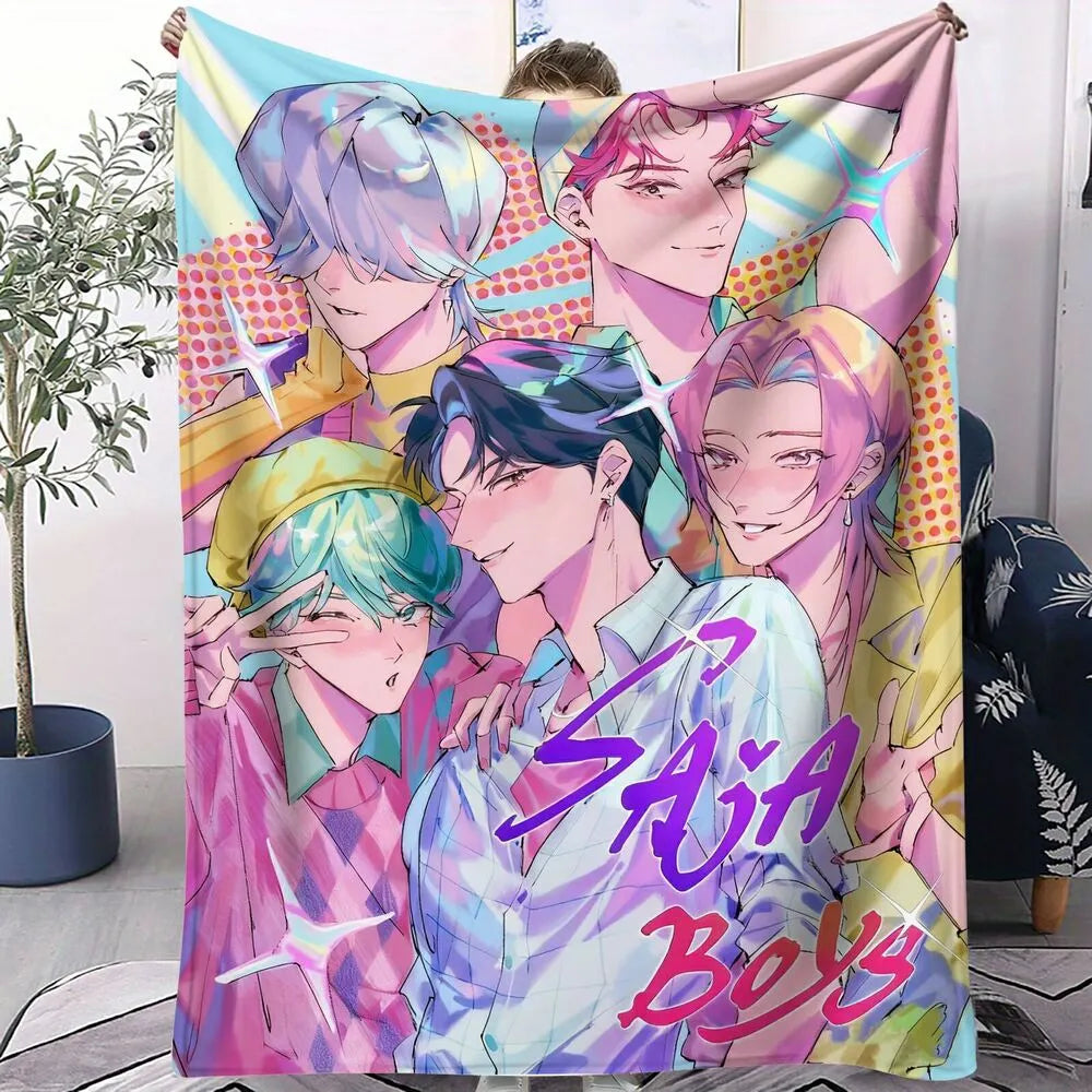 K-POP Demon Hunters Inspired SAJA Boys Anime Characters Multipurpose Throw Blanket