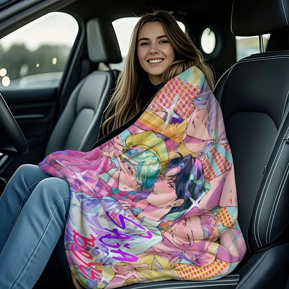 K-POP Demon Hunters Inspired SAJA Boys Anime Characters Multipurpose Throw Blanket