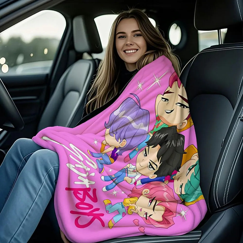 K-POP Demon Hunters Inspired SAJA Boys Anime Characters Multipurpose Throw Blanket