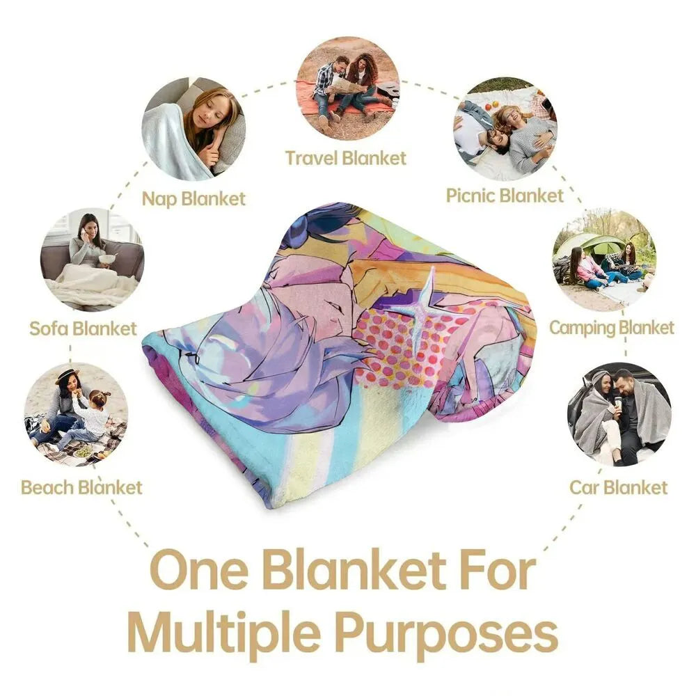 K-POP Demon Hunters Inspired SAJA Boys Anime Characters Multipurpose Throw Blanket