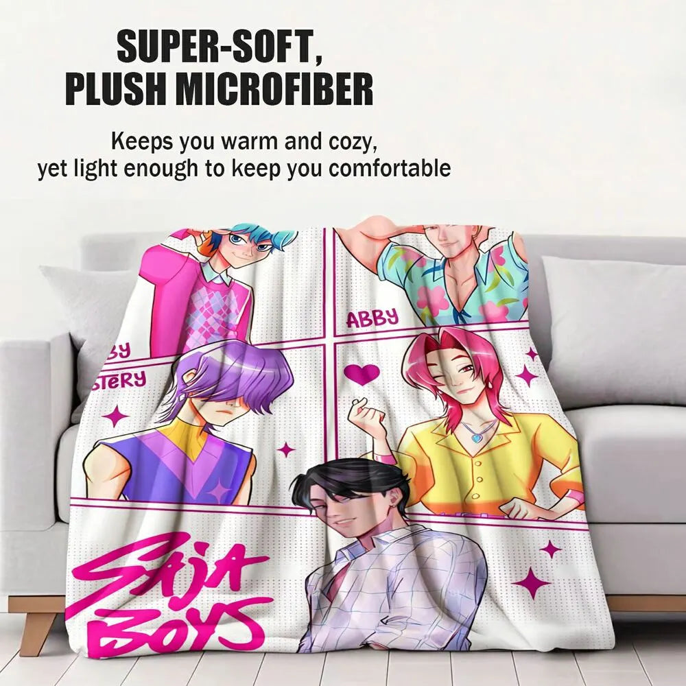 K-POP Demon Hunters Inspired SAJA Boys Anime Characters Multipurpose Throw Blanket