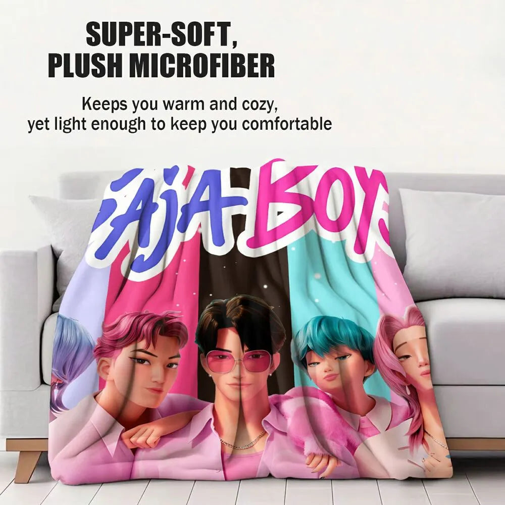 K-POP Demon Hunters Inspired SAJA Boys Anime Characters Multipurpose Throw Blanket
