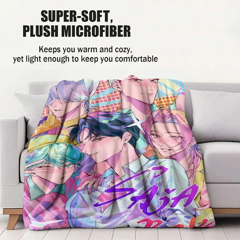 K-POP Demon Hunters Inspired SAJA Boys Anime Characters Multipurpose Throw Blanket