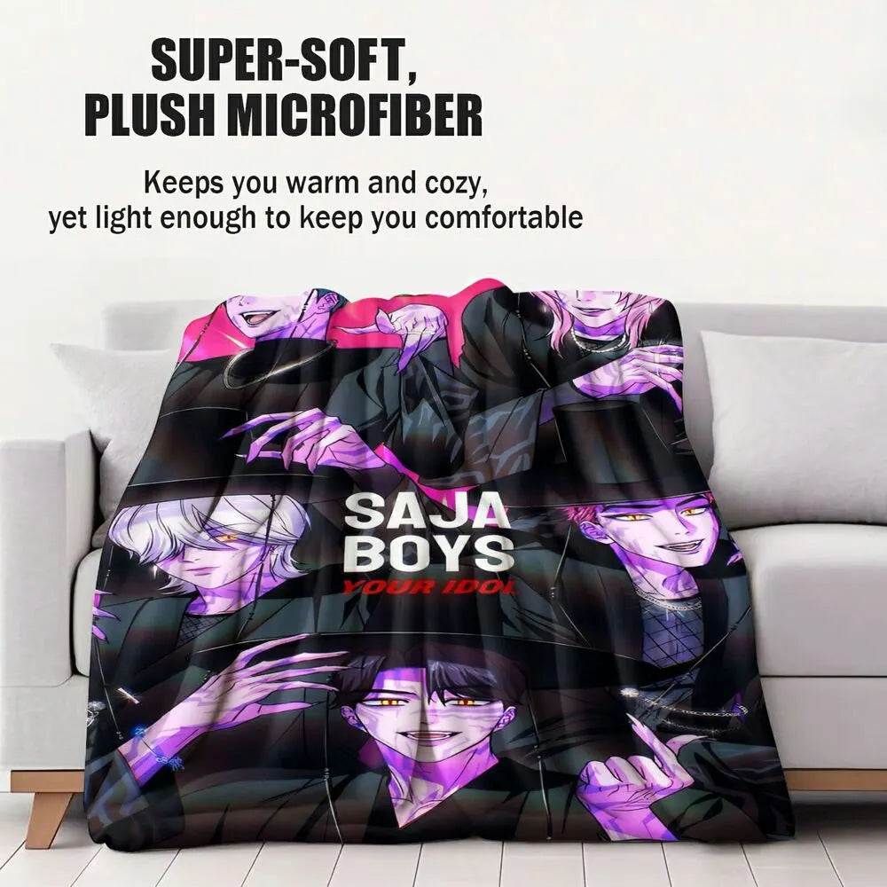 K-POP Demon Hunters Inspired SAJA Boys Anime Characters Multipurpose Throw Blanket