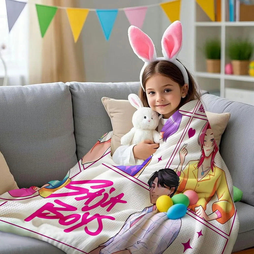 K-POP Demon Hunters Inspired SAJA Boys Anime Characters Multipurpose Throw Blanket