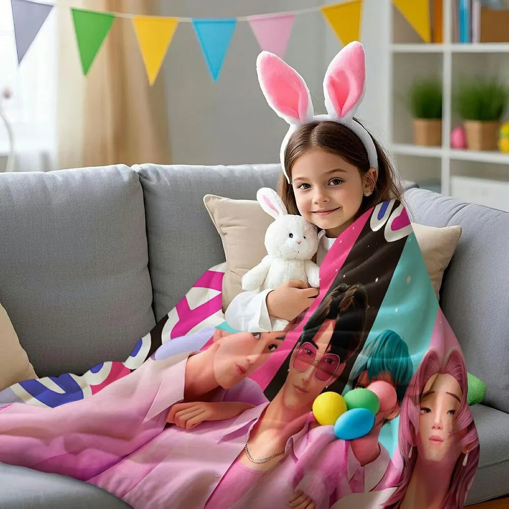 K-POP Demon Hunters Inspired SAJA Boys Anime Characters Multipurpose Throw Blanket