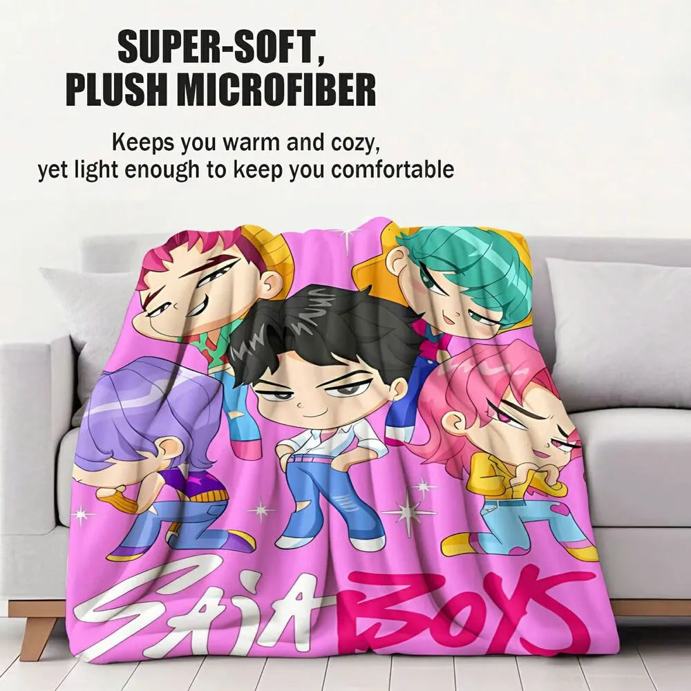 K-POP Demon Hunters Inspired SAJA Boys Anime Characters Multipurpose Throw Blanket