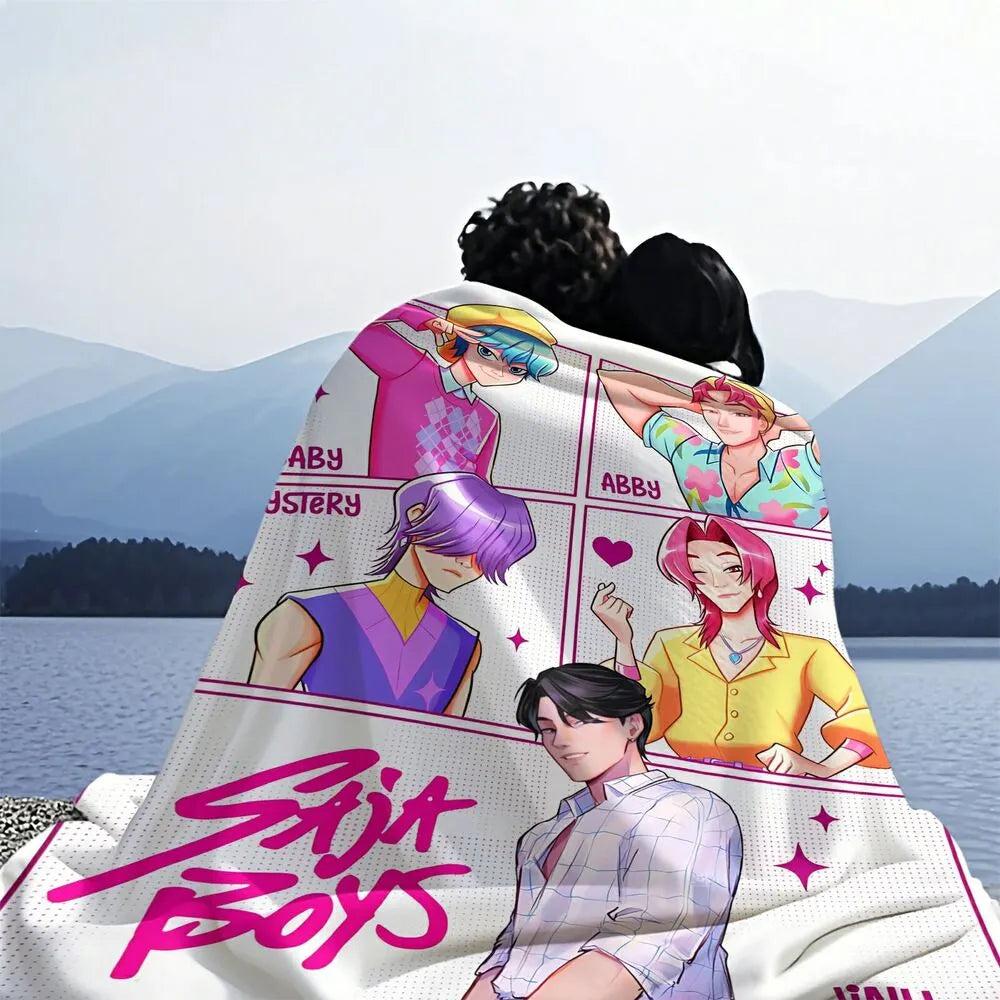 K-POP Demon Hunters Inspired SAJA Boys Anime Characters Multipurpose Throw Blanket