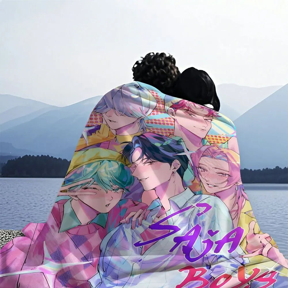 K-POP Demon Hunters Inspired SAJA Boys Anime Characters Multipurpose Throw Blanket