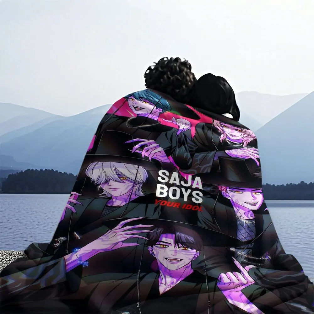 K-POP Demon Hunters Inspired SAJA Boys Anime Characters Multipurpose Throw Blanket