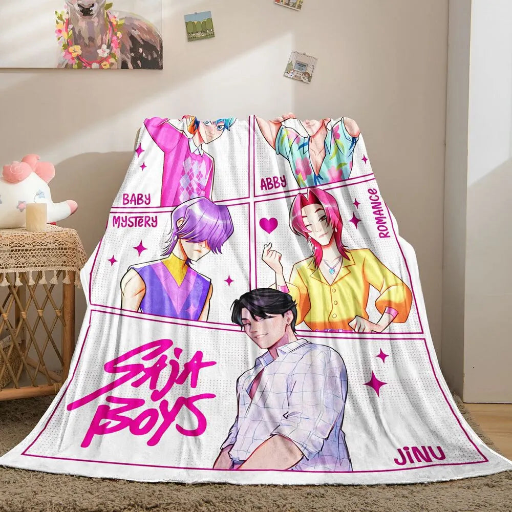 K-POP Demon Hunters Inspired SAJA Boys Anime Characters Multipurpose Throw Blanket