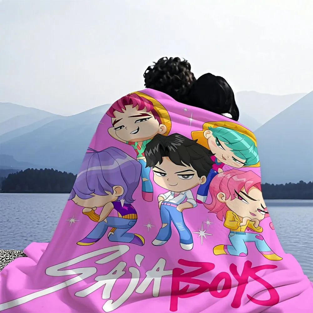 K-POP Demon Hunters Inspired SAJA Boys Anime Characters Multipurpose Throw Blanket