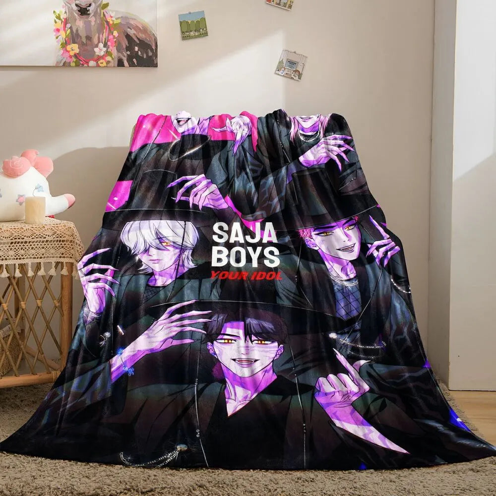 K-POP Demon Hunters Inspired SAJA Boys Anime Characters Multipurpose Throw Blanket