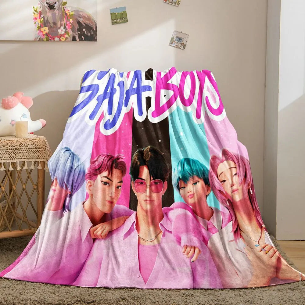 K-POP Demon Hunters Inspired SAJA Boys Anime Characters Multipurpose Throw Blanket