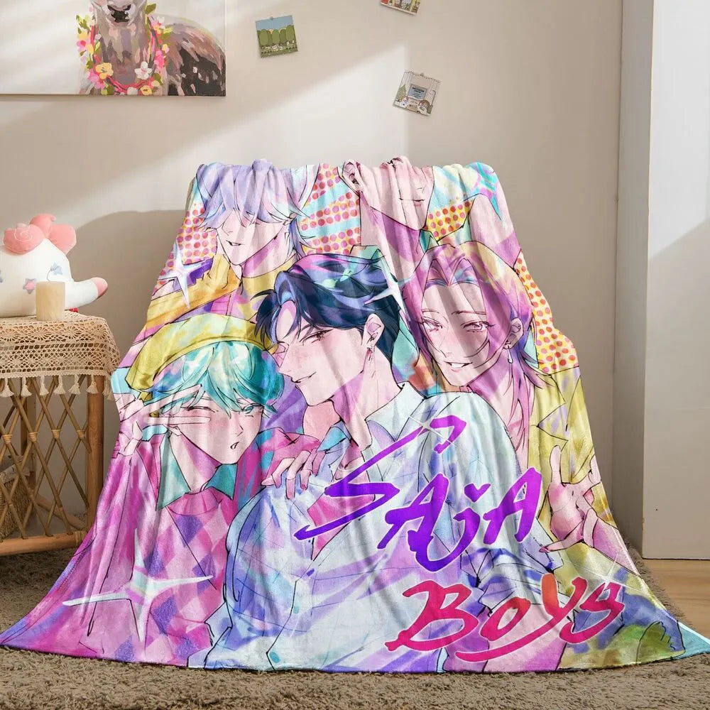 K-POP Demon Hunters Inspired SAJA Boys Anime Characters Multipurpose Throw Blanket