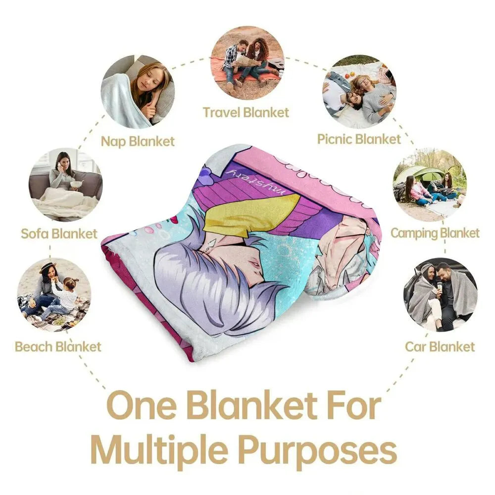 K-POP Demon Hunters Inspired Soda Pop Anime Characters Multipurpose Throw Blanket