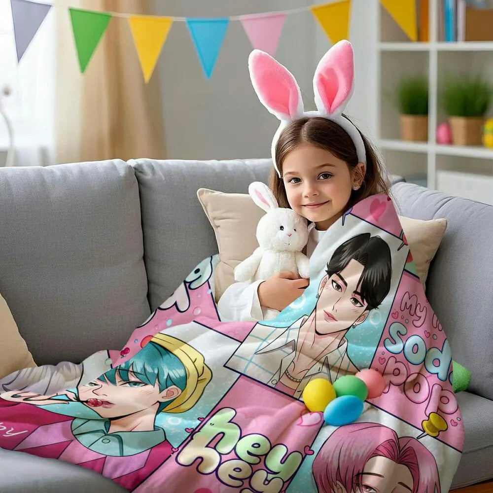 K-POP Demon Hunters Inspired Soda Pop Anime Characters Multipurpose Throw Blanket