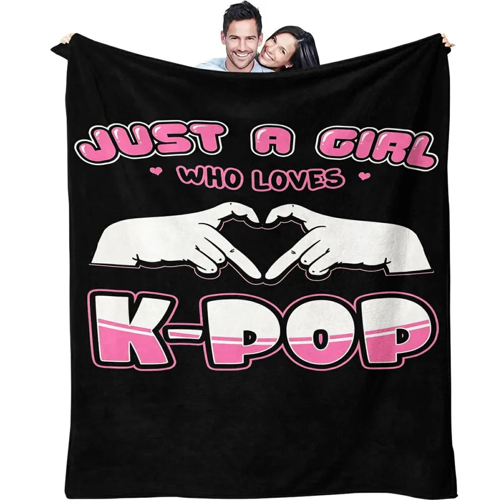 K-POP Demon Hunters Inspired “Just A Girl Who Loves K-POP” Multipurpose Throw Blanket