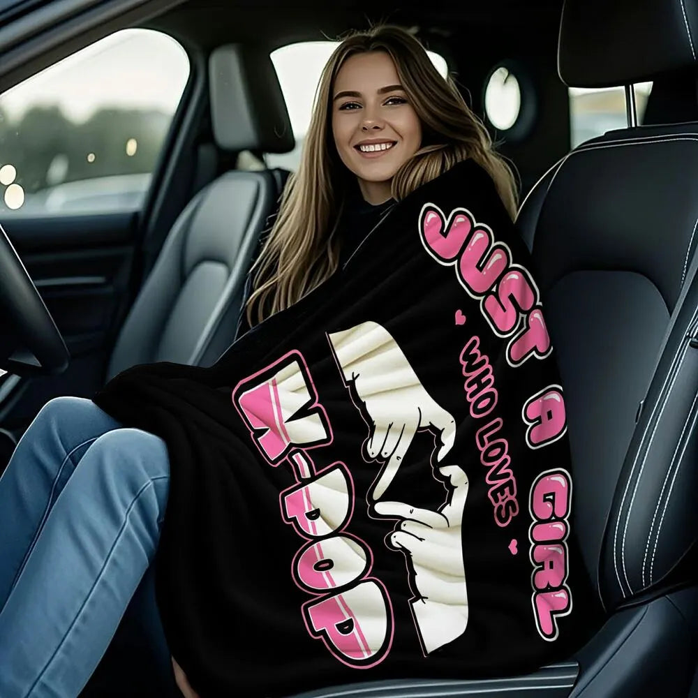 K-POP Demon Hunters Inspired “Just A Girl Who Loves K-POP” Multipurpose Throw Blanket