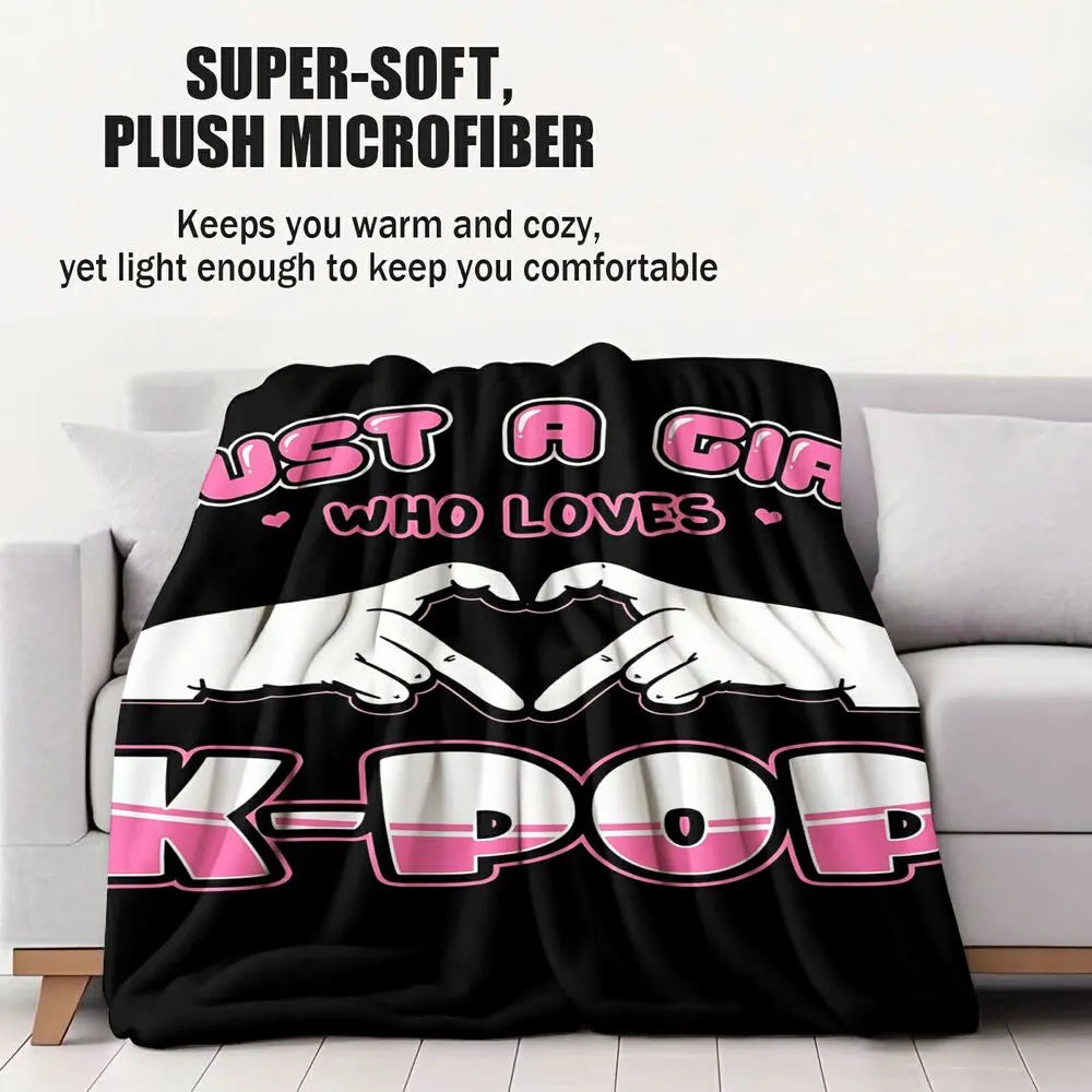 K-POP Demon Hunters Inspired “Just A Girl Who Loves K-POP” Multipurpose Throw Blanket
