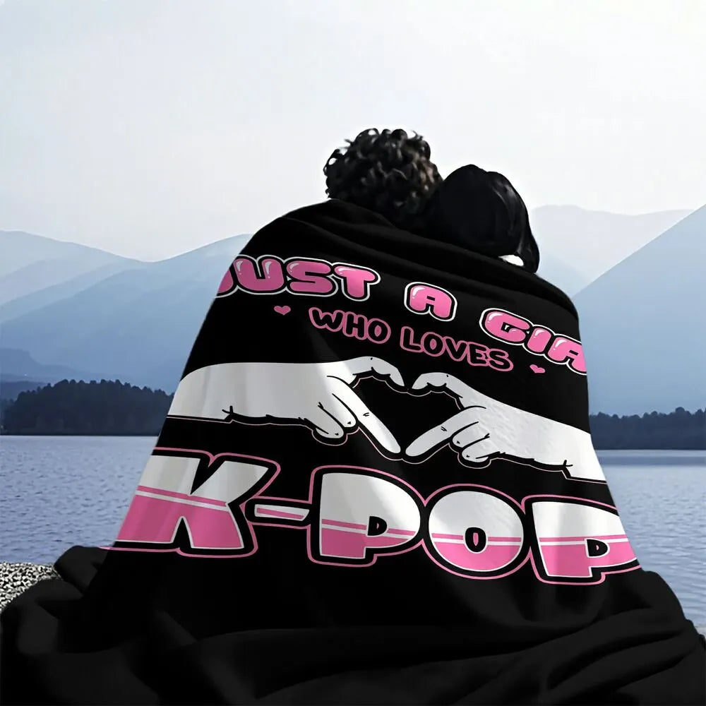 K-POP Demon Hunters Inspired “Just A Girl Who Loves K-POP” Multipurpose Throw Blanket