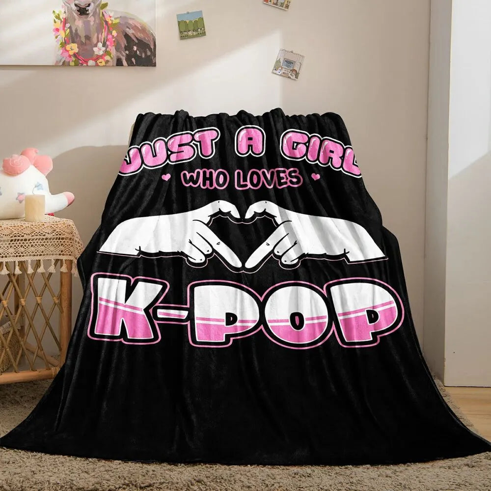 K-POP Demon Hunters Inspired “Just A Girl Who Loves K-POP” Multipurpose Throw Blanket