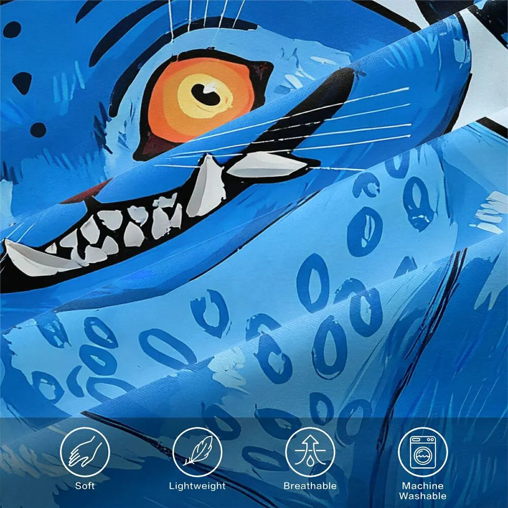 K-POP Demon Hunters Style Blue Monster Cat Anime Bedding Set