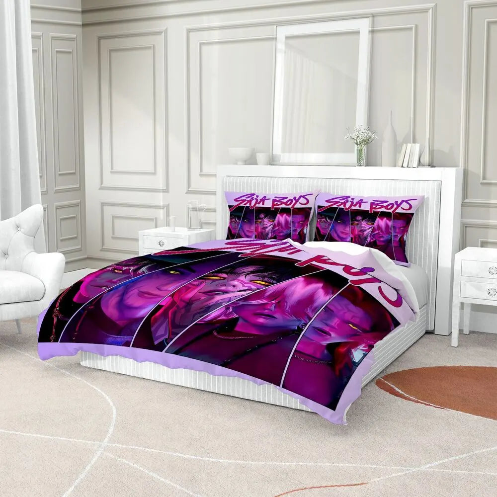 K-POP Demon Hunters Style Saja Boys Anime Bedding Set