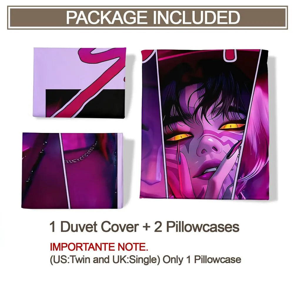 K-POP Demon Hunters Style Saja Boys Anime Bedding Set