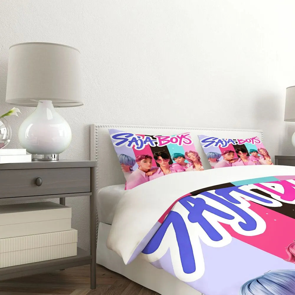 K-POP Demon Hunters Style Saja Boys Anime Boy Group Bedding Set