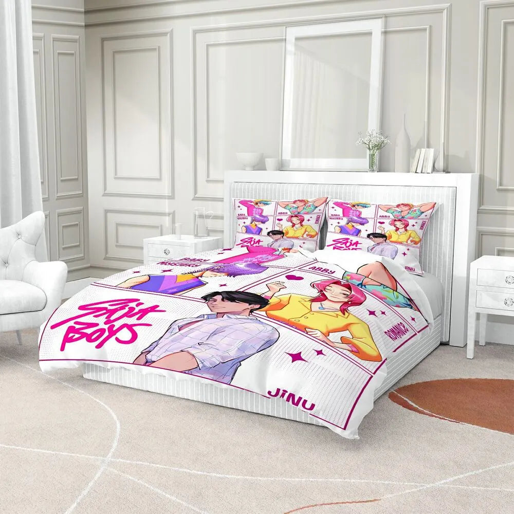 K-POP Demon Hunters Style Saja Boys Comic Anime Boy Group Bedding Set