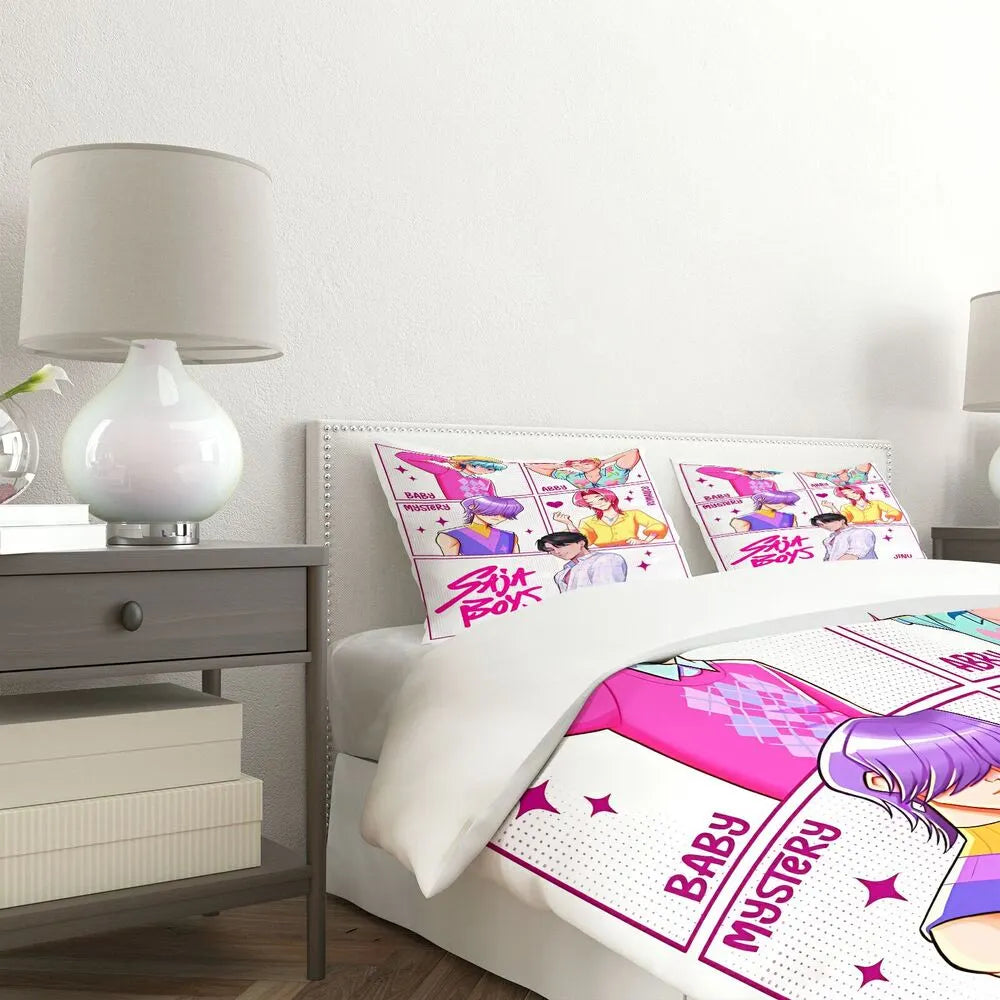 K-POP Demon Hunters Style Saja Boys Comic Anime Boy Group Bedding Set