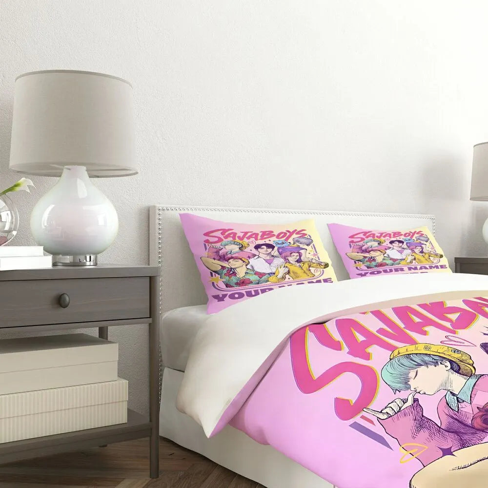 K-POP Demon Hunters Style Saja Boys Retro Anime Boy Group Bedding Set