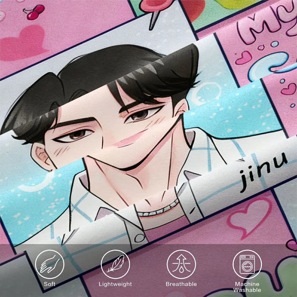 K-POP Demon Hunters Style Soda Pop Anime Boy Group Bedding Set